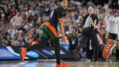 Final Four: Miami guard Nijel Pack's shoes break during game with UConn, sparking hunt for replacement pair