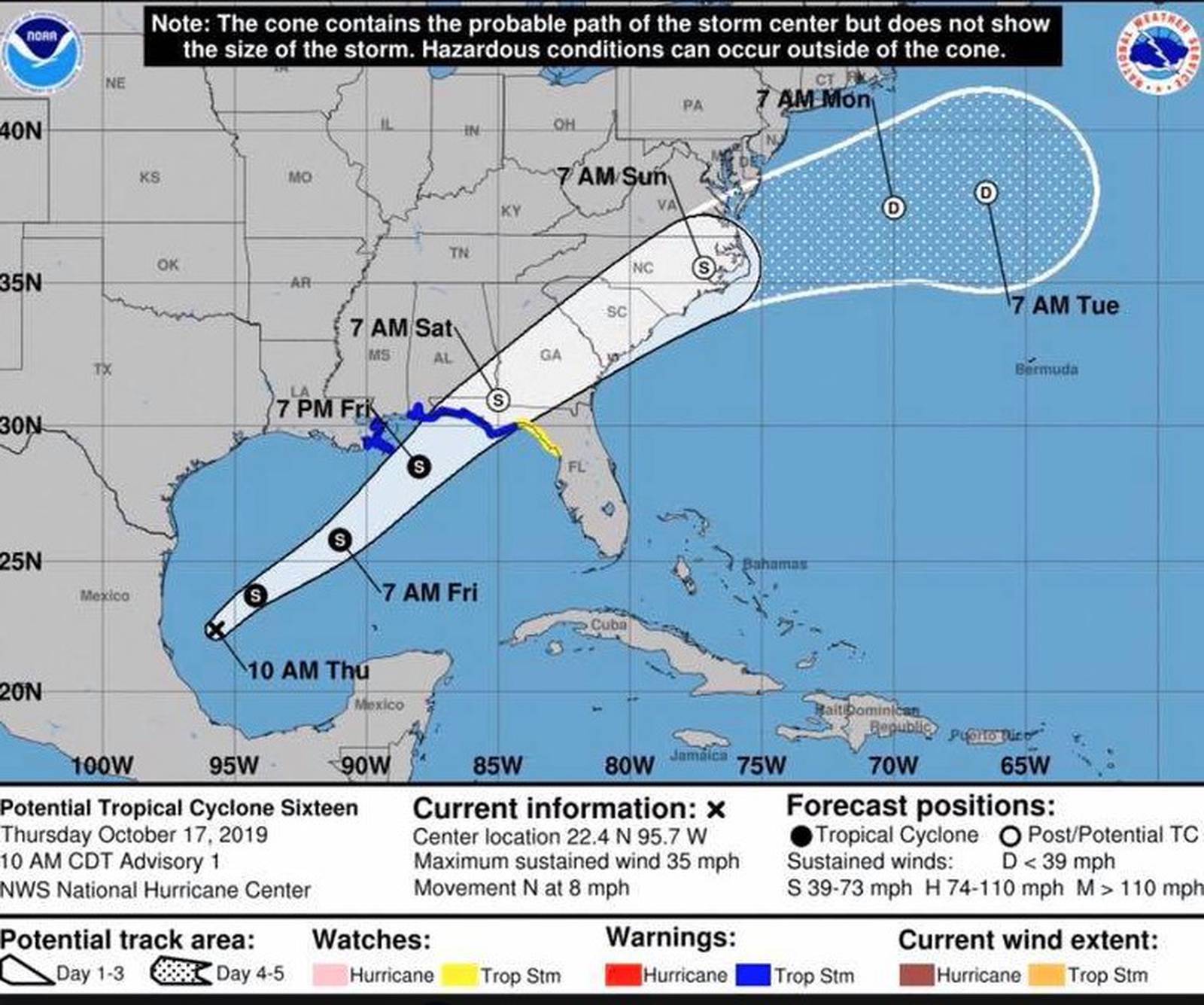 National Hurricane Center tracking potential tropical cyclone WDBO