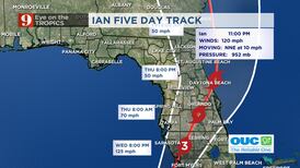 TIMELINE: Forecast cone center shifts slightly southeast of Orlando