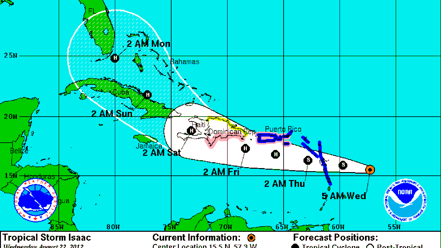 Tropical Storm Isaac getting better organized WDBO