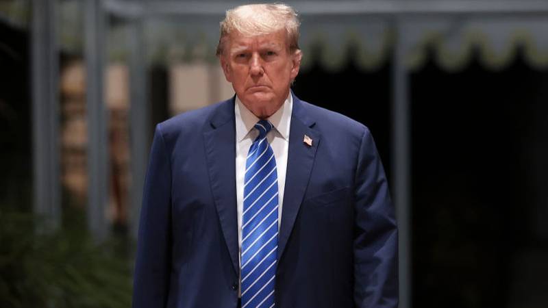 PALM BEACH, FLORIDA - MARCH 05: Republican presidential candidate, former President Donald Trump arrives for an election-night watch party at Mar-a-Lago on March 5, 2024 in West Palm Beach, Florida. Sixteen states held their primaries and caucuses today as part of Super Tuesday.  (Photo by Win McNamee/Getty Images)