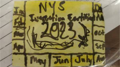 Police: New York man arrested for crudely drawn inspection sticker on car