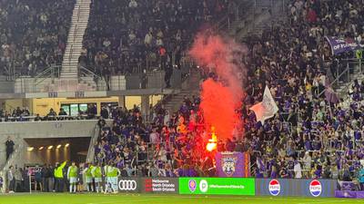 Orlando City MLS season opener disrupted by a flare incident