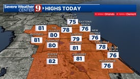 Monday: Warm with some cloud cover over Central Florida