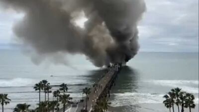 VIDEO: Historic Oceanside Pier in San Diego County burns