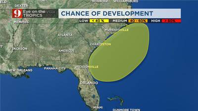 Tropical disturbance could form off southeast US coast one week before hurricane season