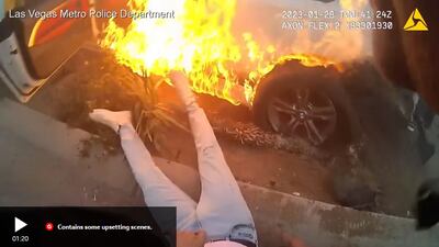 VIDEO: Man snatched from vehicle moments before it bursts into flames
