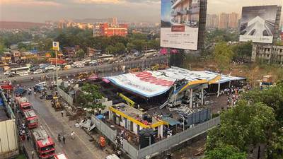 VIDEO: Remarkably large billboard collapses in strong storm in Mumbai, killing 8, injuring dozens