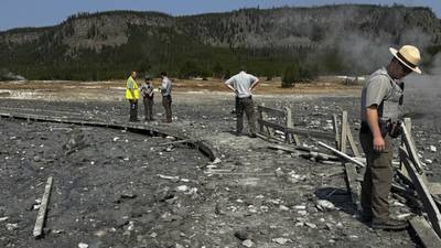 Surprise blast of rock, water and steam in Yellowstone sends dozens running for safety