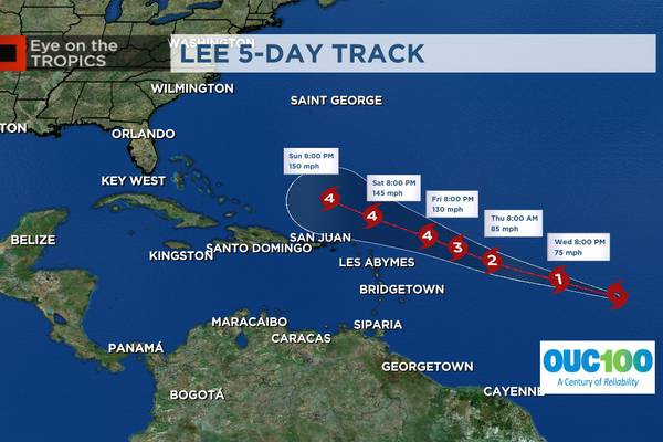 Tropical Storm Lee forms; forecast to become ‘extremely dangerous’ hurricane