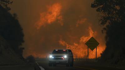 Evacuations ordered as wildfire burns in foothills of national forest east of LA