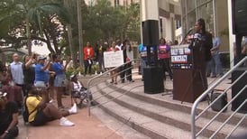 Both sides let their voices be heard at Monique Worrell rally