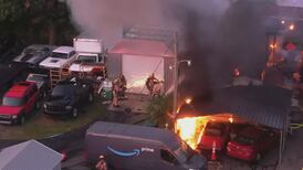 1 dead after fire rips through Orange County auto repair shop