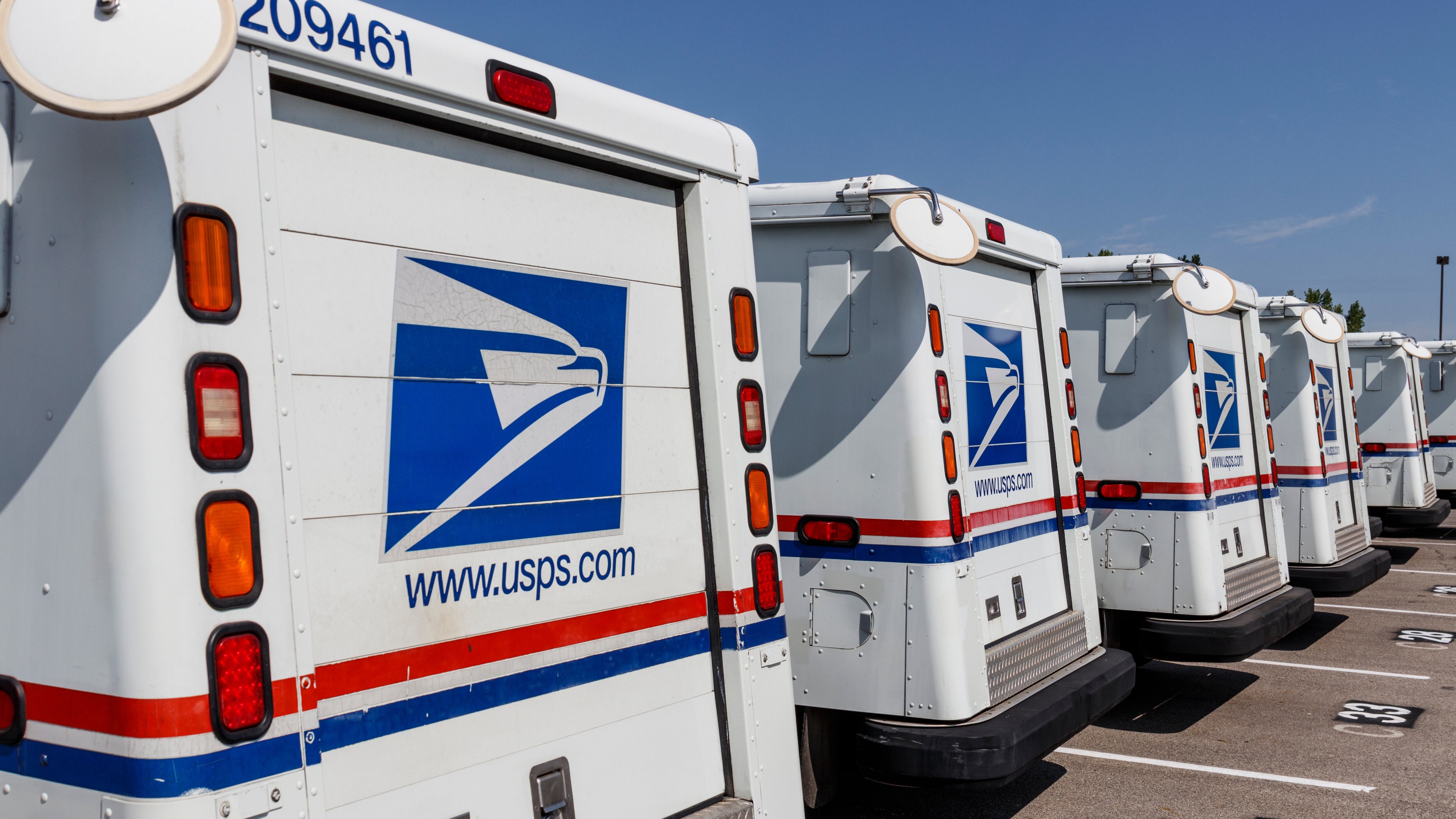 USPS trucks
