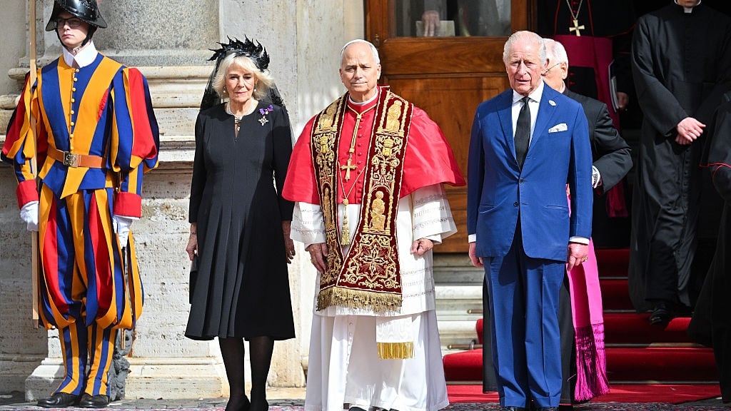 Pope Leo, King Charles III and Queen Camilla