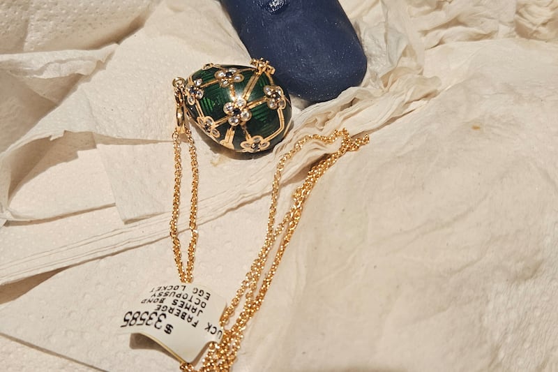 Police recover a stolen and swallowed Fabergé pendant after a 6-day wait for it to reappear