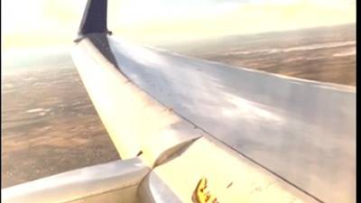 VIDEO: United flight makes emergency landing after wing begins breaking apart