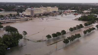 WATCH: Drone video shows extensive flooding around large hospital in Kissimmee